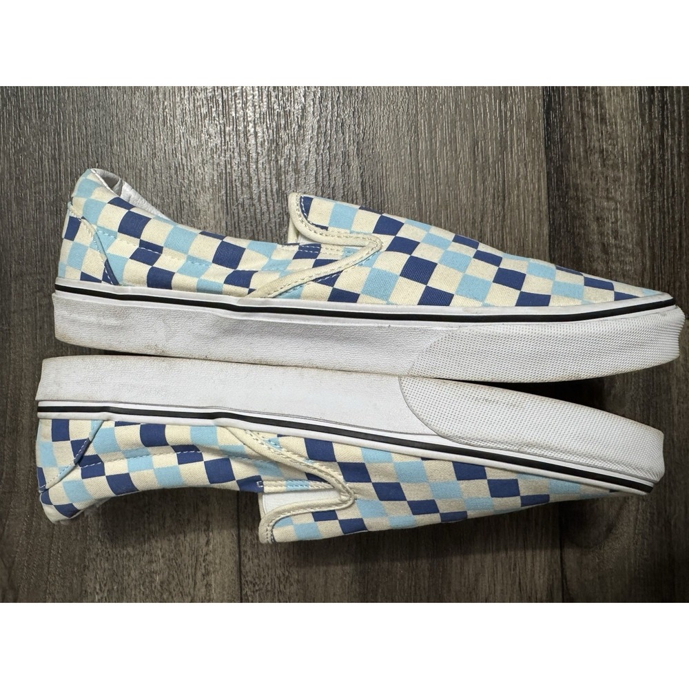 Vans off the Wall Sneakers Men's 11.5 Slip-on Dark Light Blue Checker - Picture 8 of 9